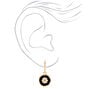 Gold 10MM Daisy Huggie Hoop Earrings - Black,