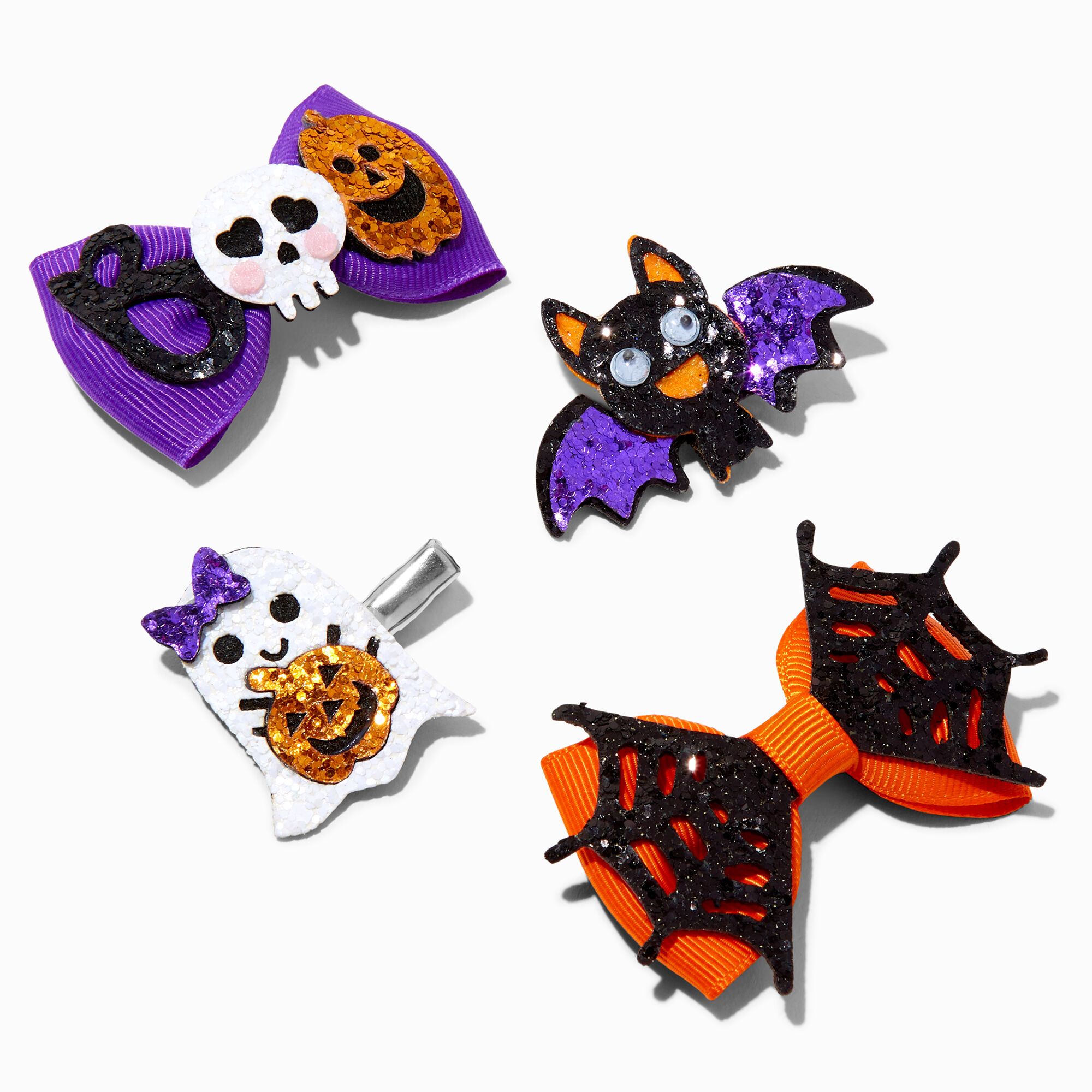 Barrettes animaux scintillantes Halloween - Lot de 4,