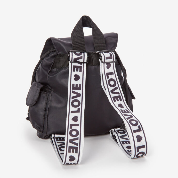 Black Love Mini Backpack | Claire's
