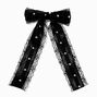 Black Lace Studded Hair Bow Clip,