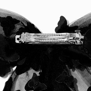 Black Chiffon Butterfly Hair Bow Clip,