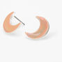 Crescent Moon Stud Earrings- Peach,