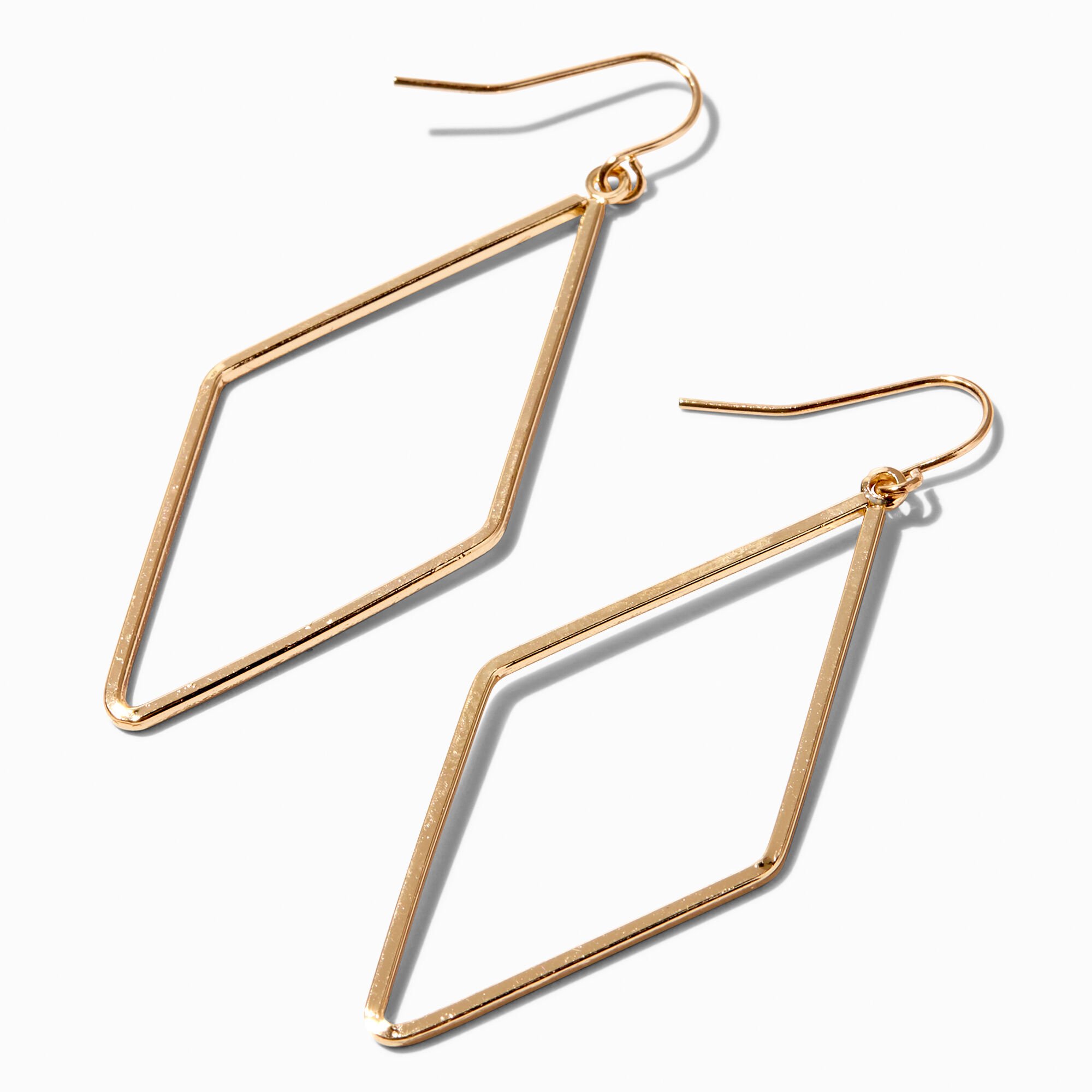 View Claires Diamond Outline Drop Earrings Gold information