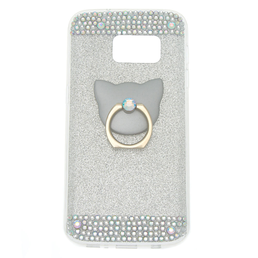 Cat Glam Ring Stand Phone Case - Fits Samsung Galaxy S7,