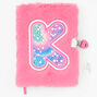 Bejeweled Initial Fuzzy Lock Diary - K,