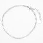 Silver Single Rhinestone Anklet,