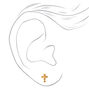 18k Gold Plated One Bubble Cross Stud Earring,
