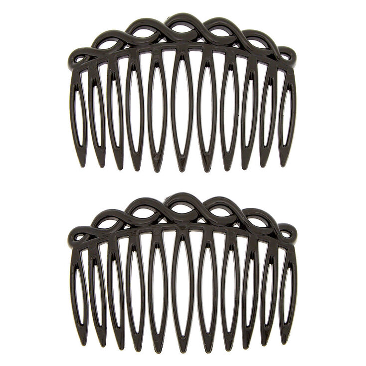 Claire's Lot de 2 peignes à cheveux torsadés noirs à motif en filigrane
