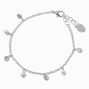Bracelet confetti perle d&rsquo;imitation et zircon cubique couleur argent&eacute;e,