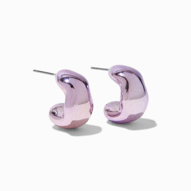 Pendantes 2,5&nbsp;cm haricot &eacute;pais violettes,