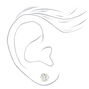 Silver Cubic Zirconia Round Stud Earrings - 4MM, 5MM, 6MM,