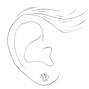C LUXE by Claire&#39;s Sterling Silver Cubic Zirconia 4mm, 5mm, 6mm Round Stud Earrings - 3 Pack ,