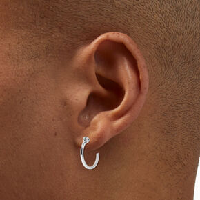 Silver-tone 15mm Square Edge Hoop Earrings,