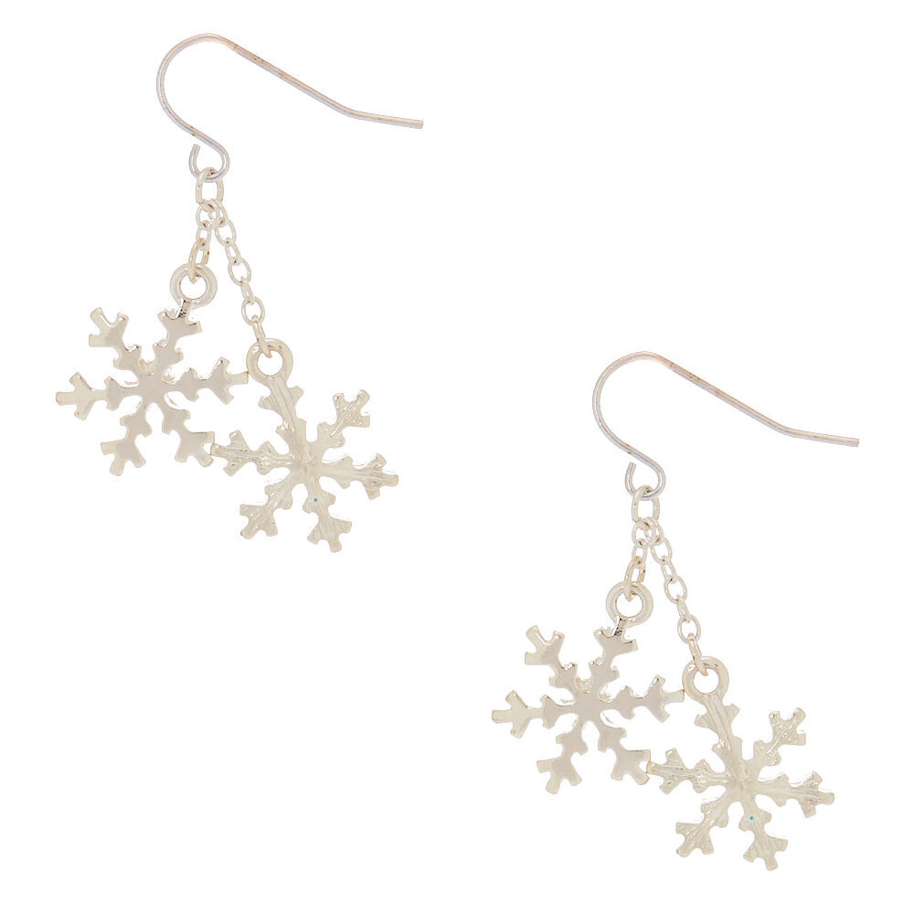 Snowflake drop earrings silver sale