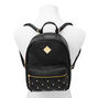 Black Faux Leather Pearl Studded Small Backpack,