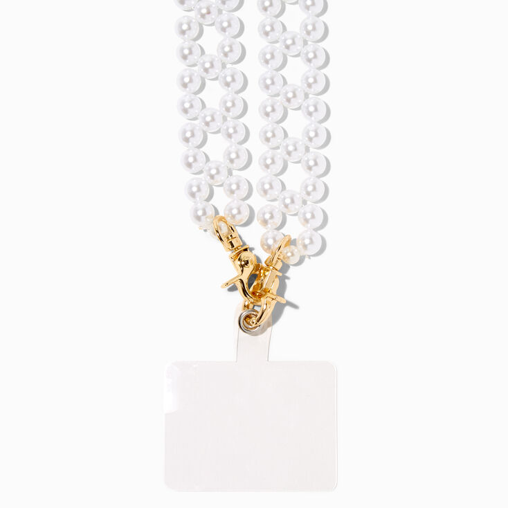 Beaded Pearl Crossbody Phone Strap,