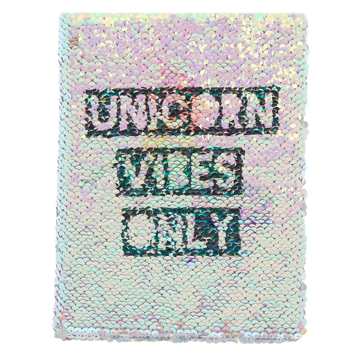 Carnet licorne &agrave; sequins double face,