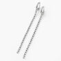 Silver Crystal Linear Drop Hoop Earrings,