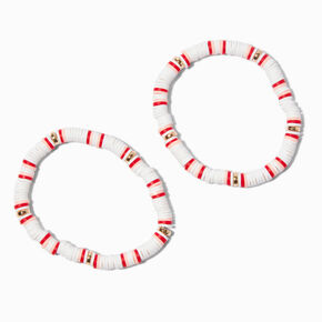 White &amp; Pink Heishi Bead Stretch Bracelets - 2 Pack,