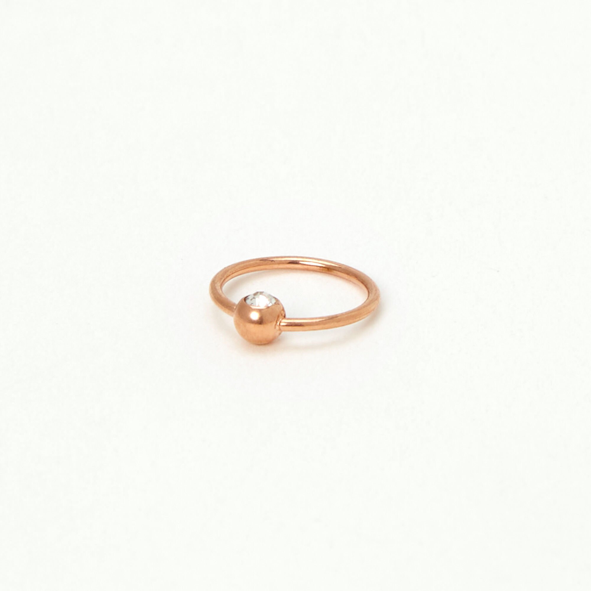 Rose Gold Titanium 20G Ball Hoop Nose Ring Claire s US