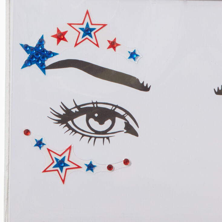 Stars &amp; Stripes Gemstones Face Stickers,