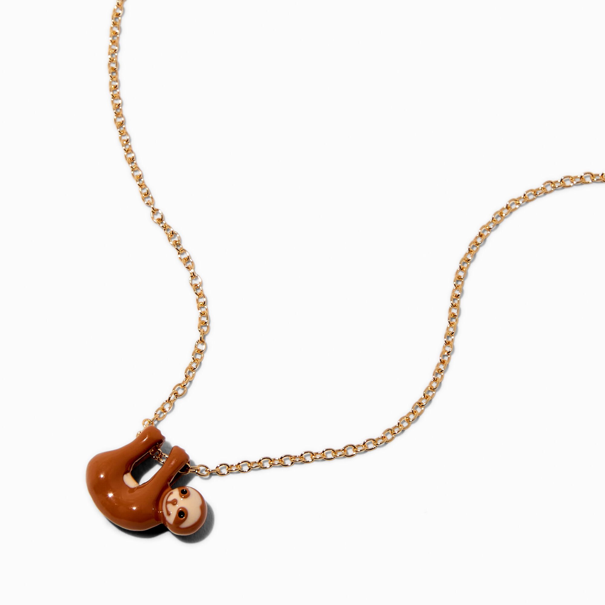 Swinging Sloth Pendant Necklace,