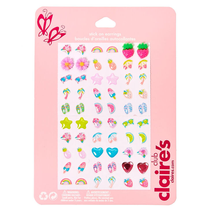 Summer Stick On Earrings Pack Claire S Summer Stick On Earrings Pack