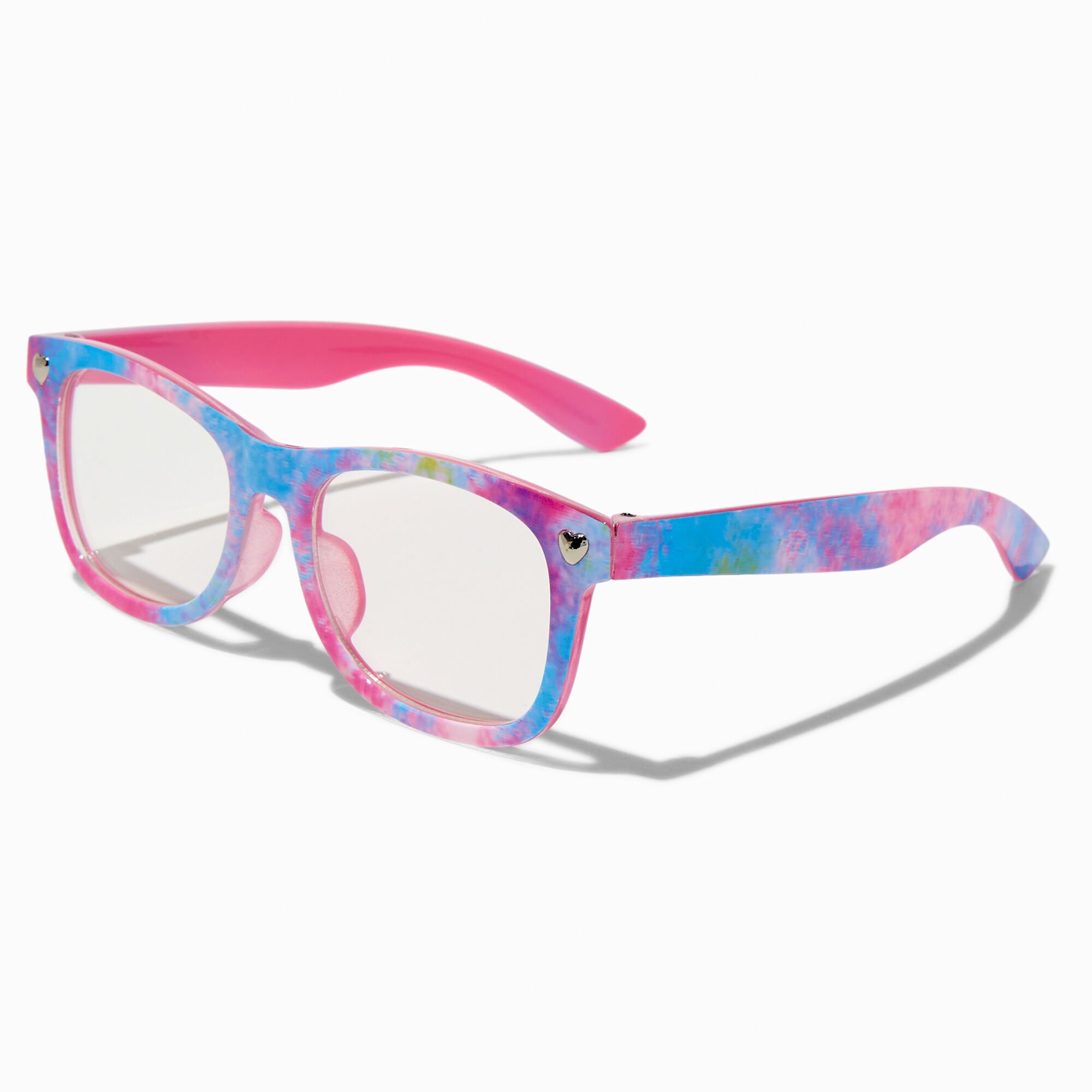 Claire's Club Tie Dyed Rectangular Clear Lens Frames,