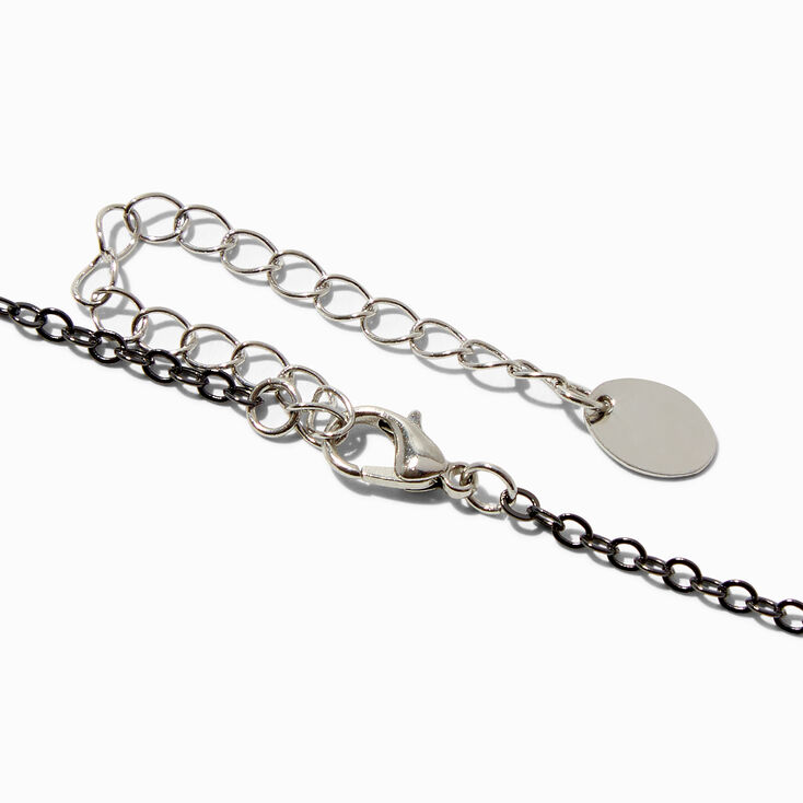 Black Charm Multi Strand Choker Necklace,