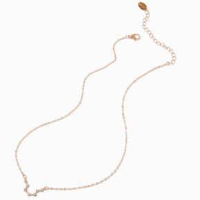 Gold-tone Zodiac Constellation Pendant Necklace - Aquarius,
