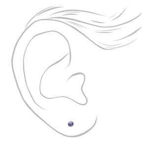 9ct Gold Rhodium Plated 3mm June Tanzanite Crystal Ear Piercing Kit with Rapid&trade; After Care Lotion,