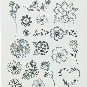 INKED2 Floral Pack Temporary Tattoos,