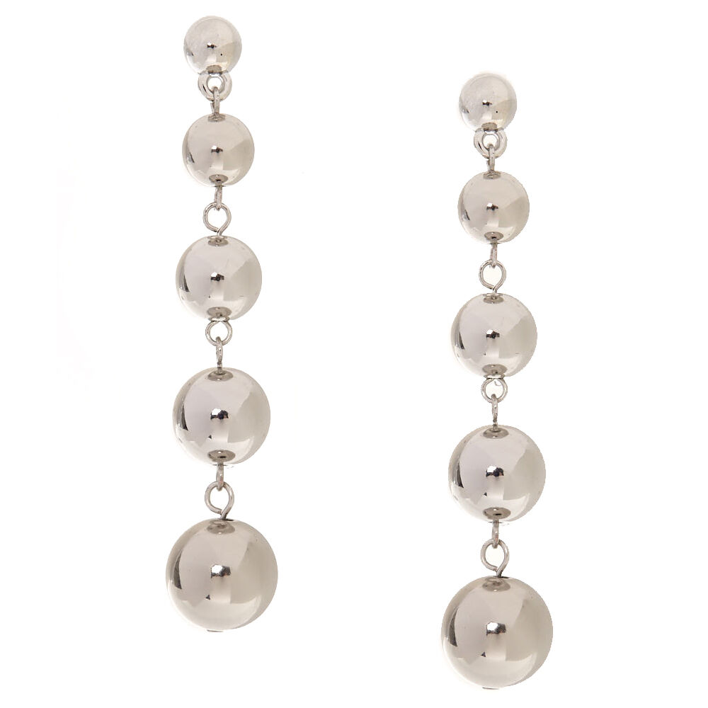Silver ball discount drop earrings