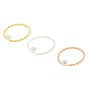 Sterling Silver Mixed Metal 22G Twisted Nose Rings - 3 Pack,