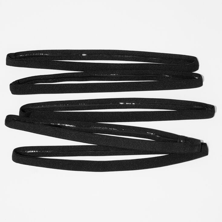 Black Narrow Band Sport Headwraps - 5 Pack,