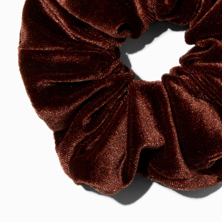 Brown Medium Velvet Hair Scrunchie,