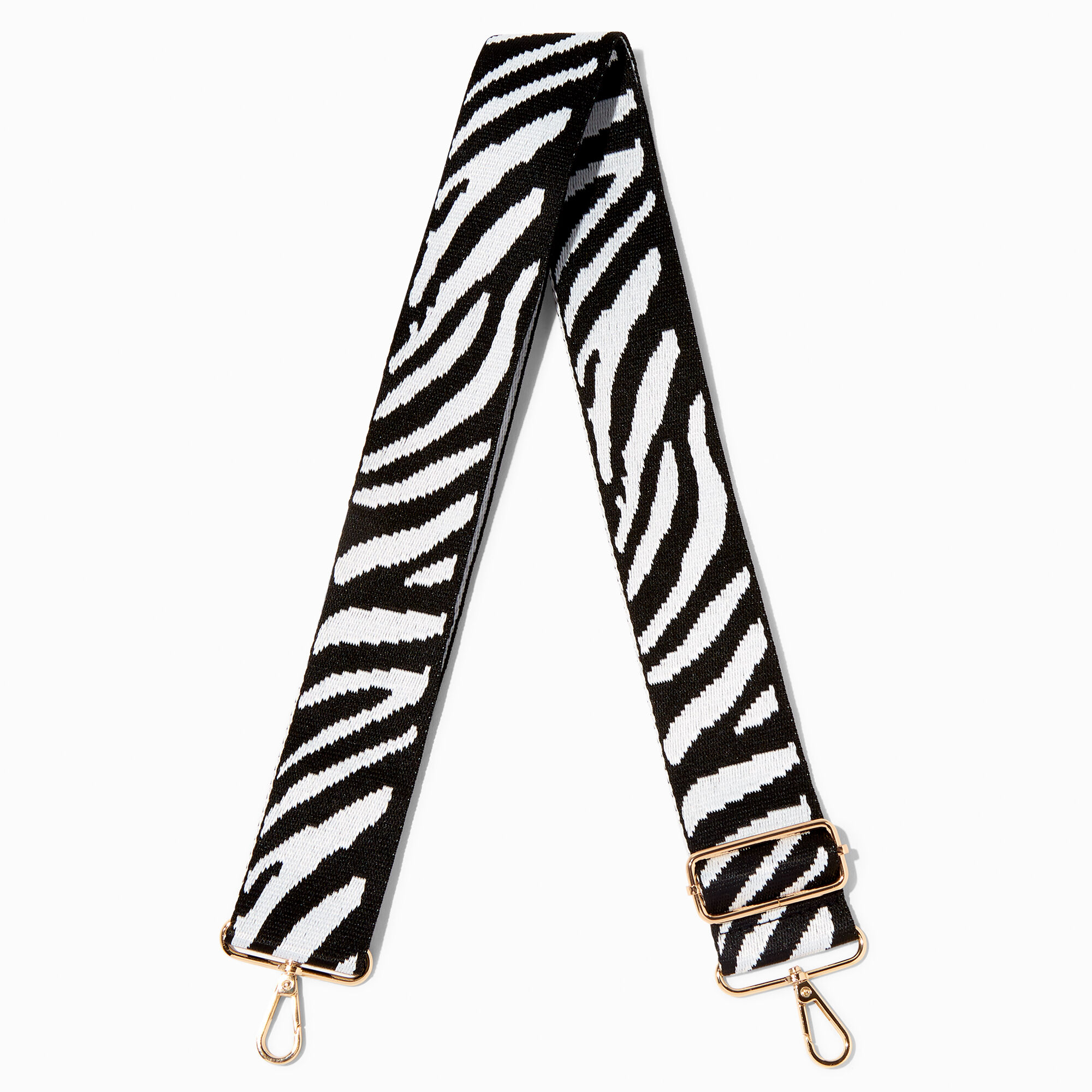 View Claires Zebra Print Adjustable Crossbody Bag Strap information