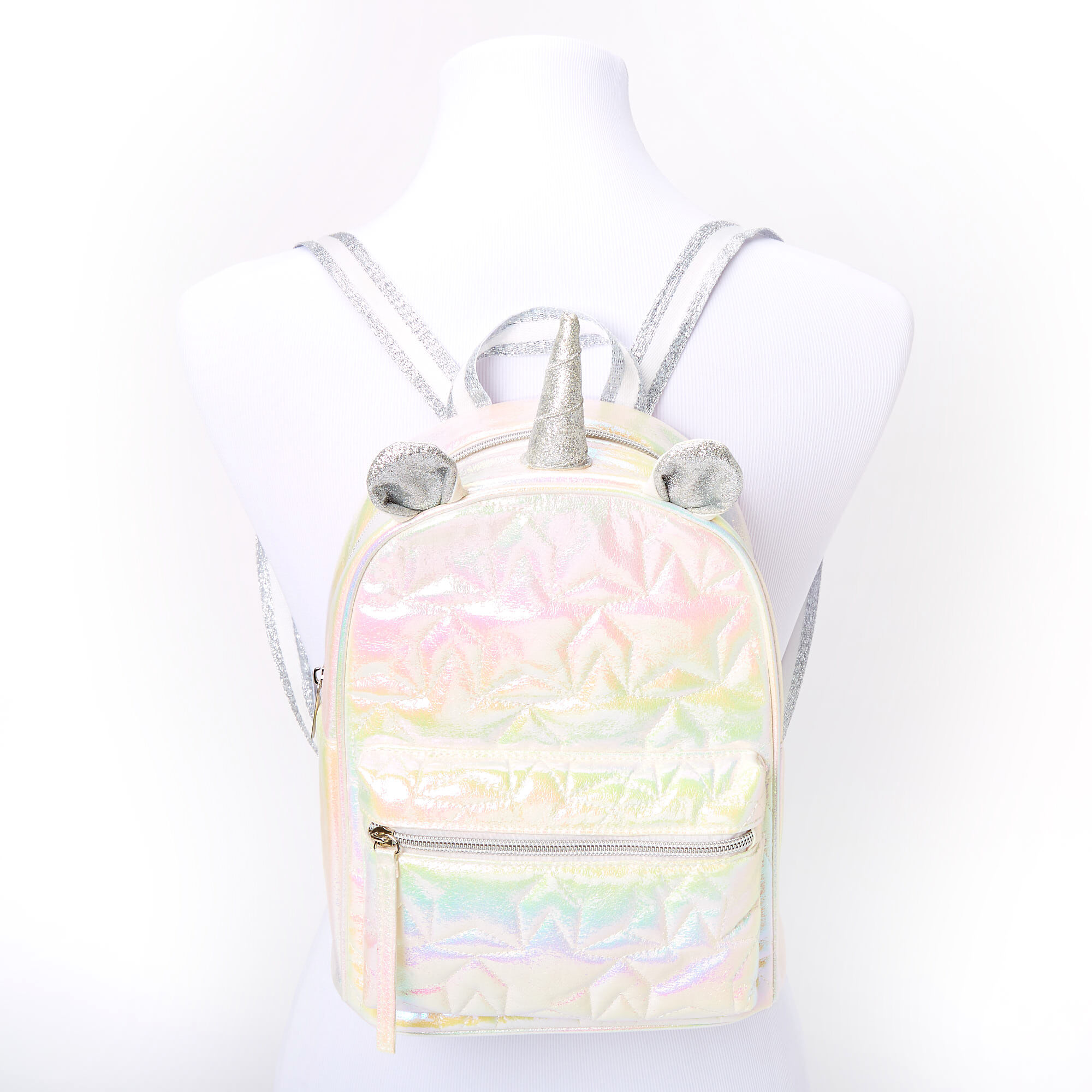 Petit sac à dos licorne matelassé irisé - Blanc,