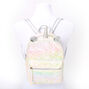 Iridescent Quilted Unicorn Small Backpack - White,