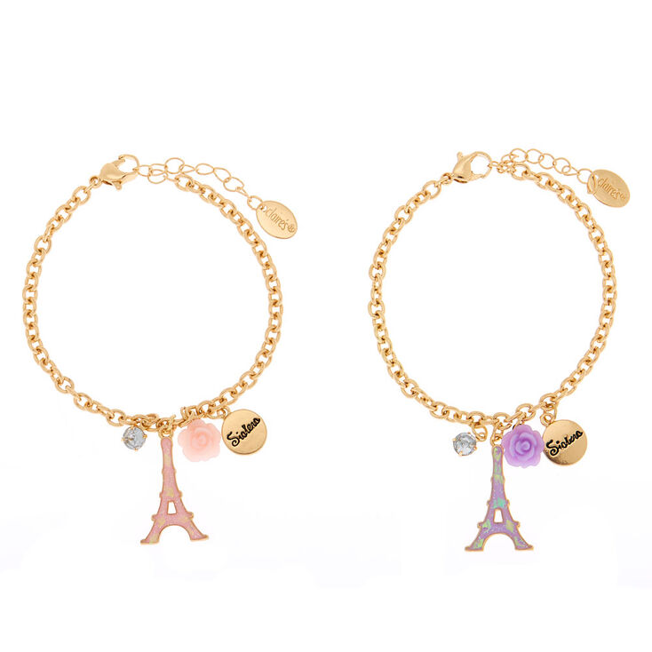 Sisters Pastel Paris Charm Bracelets - 2 Pack,