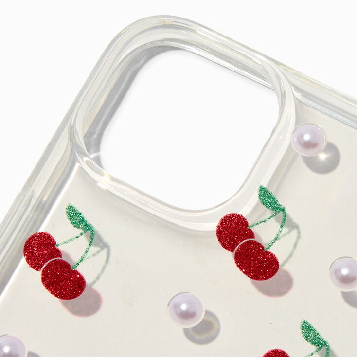 Glitter Cherries &amp; Pearls Phone Case - Fits iPhone&reg; 13/14/15,