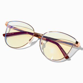 Blue Light Reducing Rose Gold Metal Clear Lens Frames,