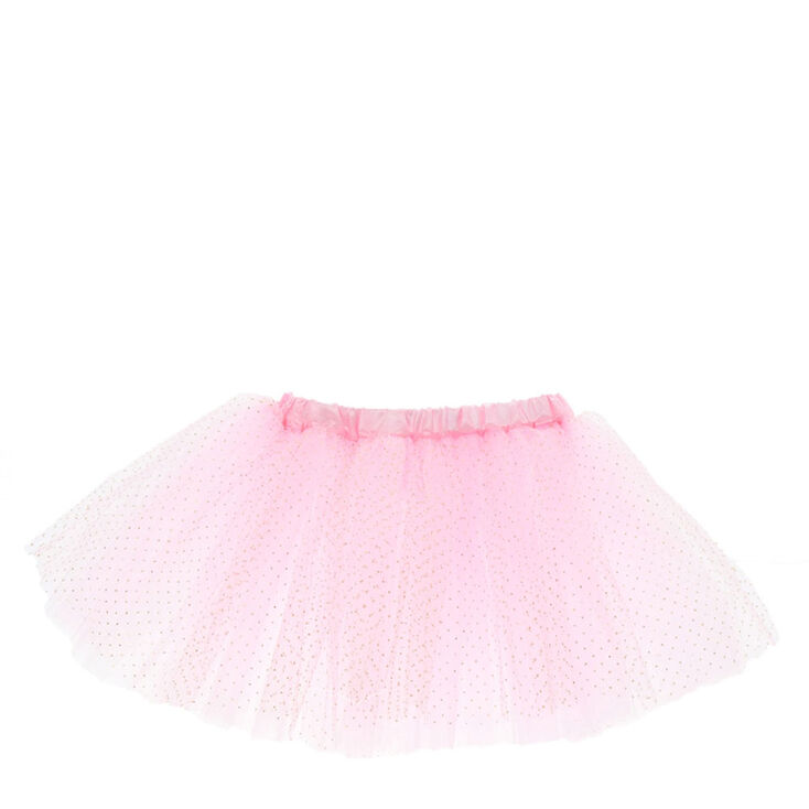 Tutu rose &agrave; paillettes dor&eacute;es pour enfant,