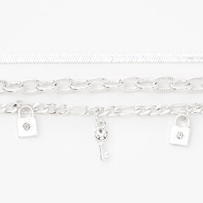 Silver-tone  Chain Bracelets - 3 Pack,