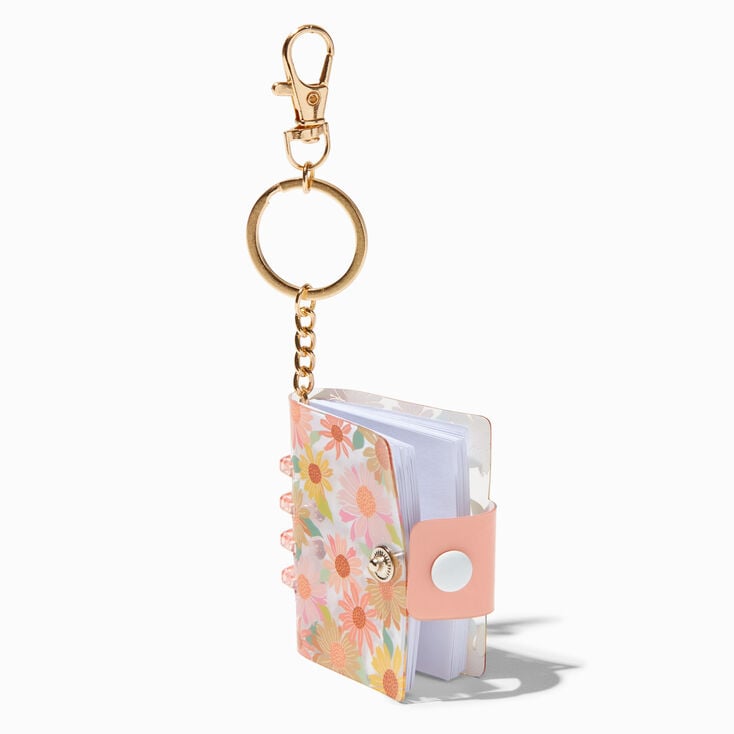Daisy Print Mini Notebook Keychain