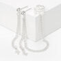 Silver Snake Linear Ear Cuff Drop &amp; Stud Earrings - 3 Pack,
