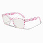 Claire&#39;s Club Pink Floral Retro Clear Lens Frames,