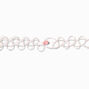Pink Crystal Beaded Tattoo Choker &amp; Strawberry Crystal Pendant Choker - 2 Pack,