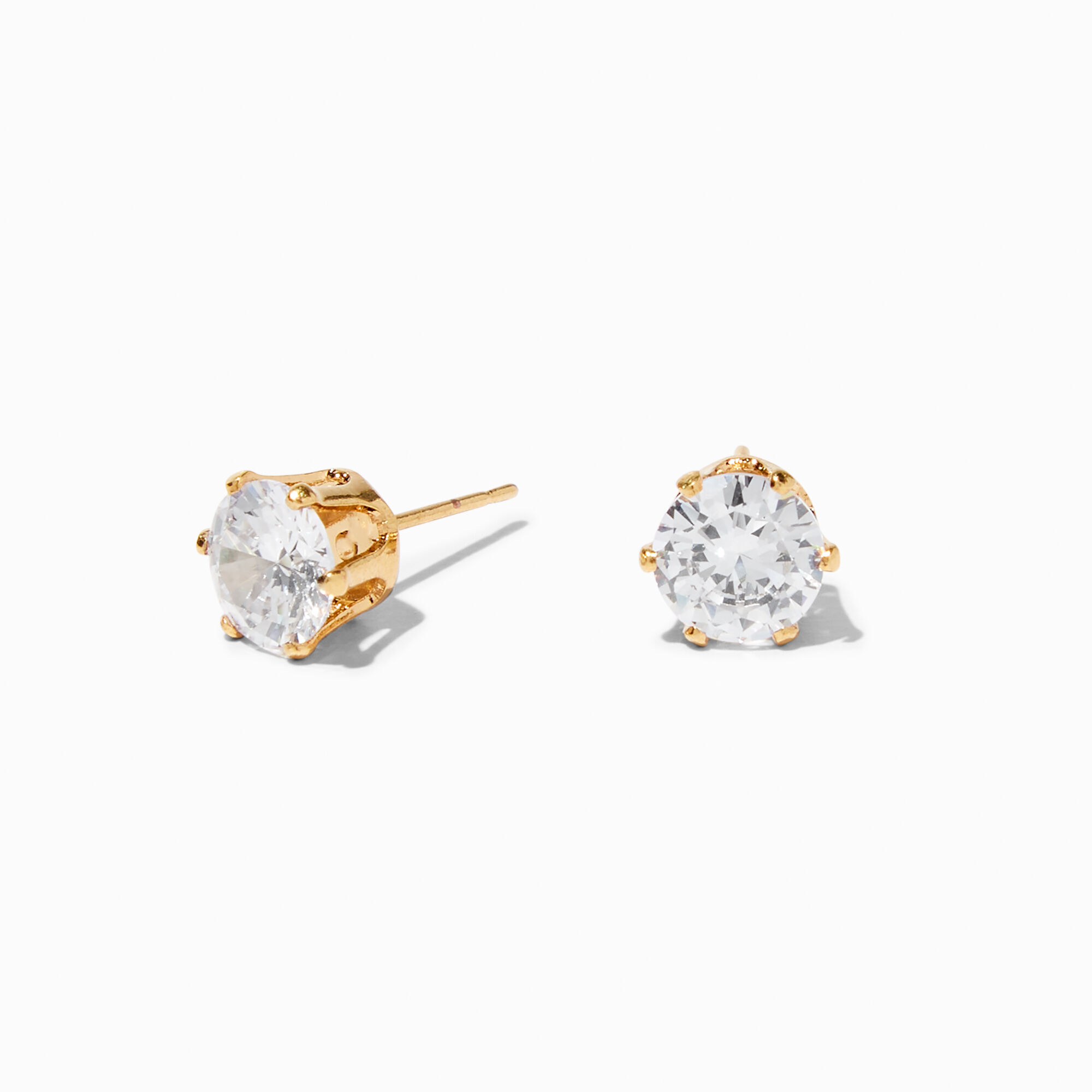 View Claires 18K Plated 7MM Cubic Zirconia Cupcake Stud Earrings Gold information