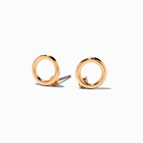 Gold Circle 8MM Stud Earrings,